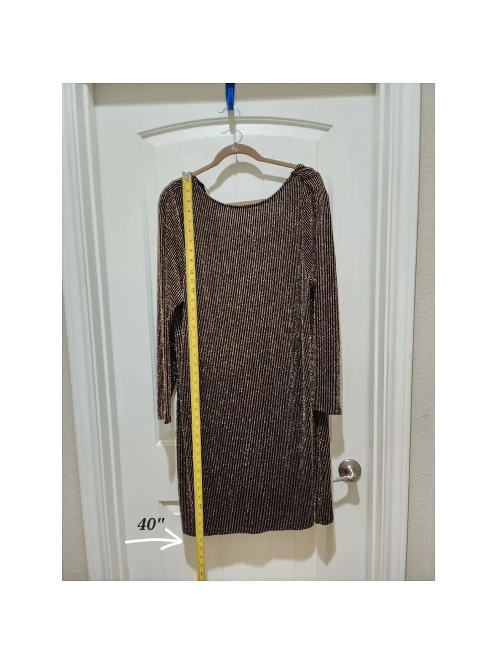 Michael Kors Cowl Back Black Gold Long Sleeve Cocktail Mini Dress 0 X - 10 / 12